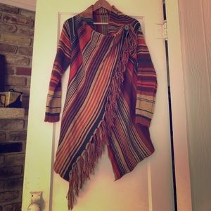 Southwestern shawl cardigan.